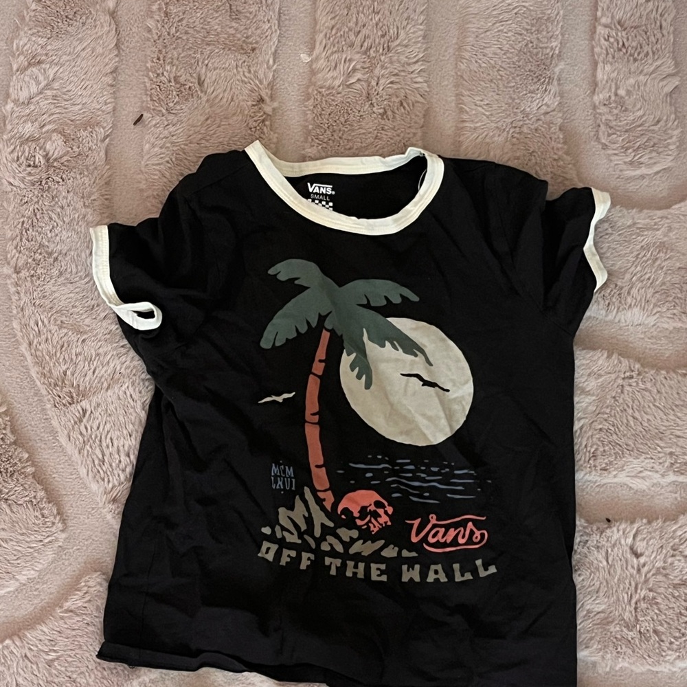 Vans Black T-Shirt with Palm Tree Graphic